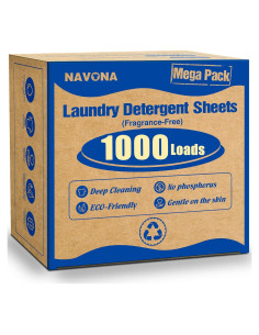 Hojas de Detergente Ecológicas Navona 1000 Cargas Sin Fragancia