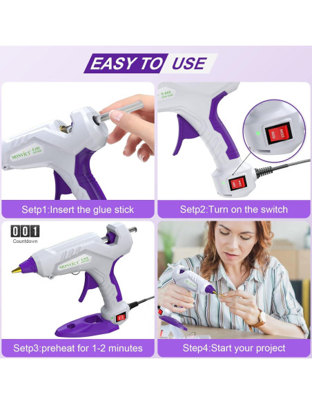 Pistola de Pegamento Caliente MONVICT 60/100W con 15 Barras