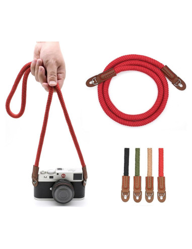 Correa de cámara de algodón suave 100cm Rojo para DSLR