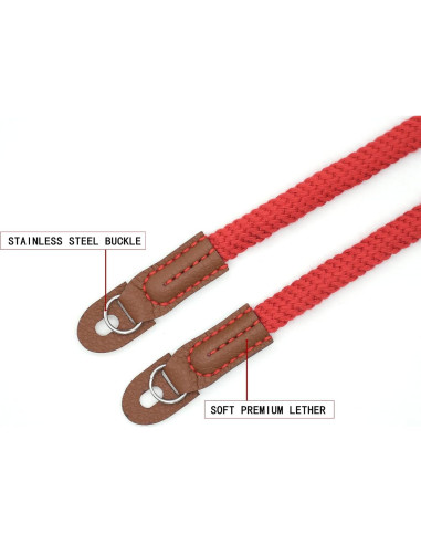 Correa de cámara de algodón suave 100cm Rojo para DSLR