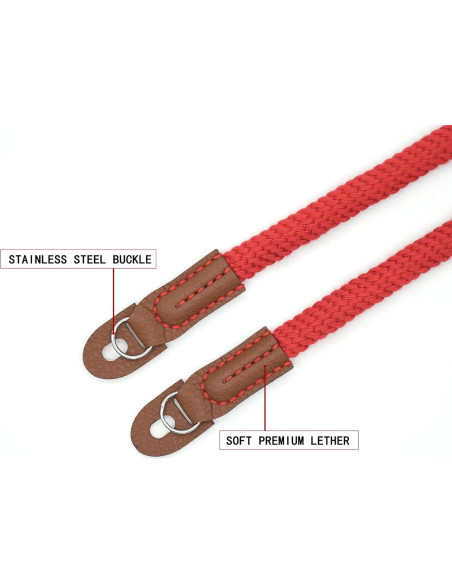 Correa de cámara de algodón suave 100cm Rojo para DSLR