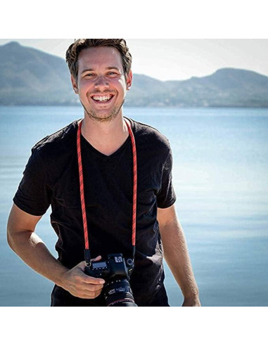 Correa de cámara de algodón suave 100cm Rojo para DSLR