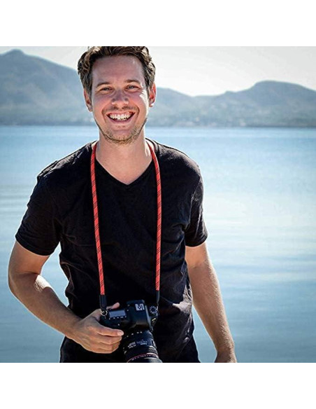 Correa de cámara de algodón suave 100cm Rojo para DSLR