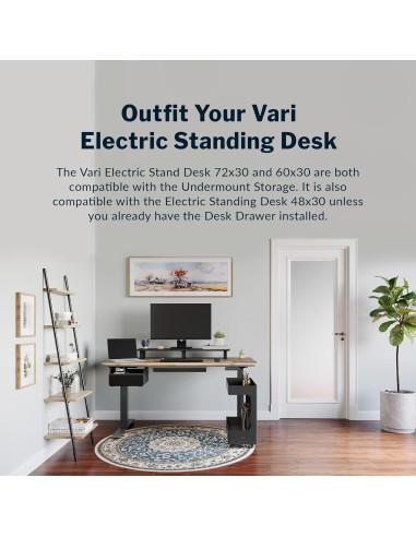 Organizador Bajo Escritorio Vari - Cajón y Estante 30.5x49cm