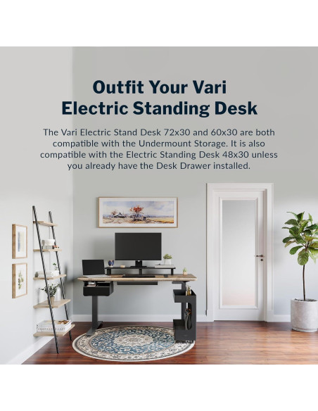 Organizador Bajo Escritorio Vari - Cajón y Estante 30.5x49cm