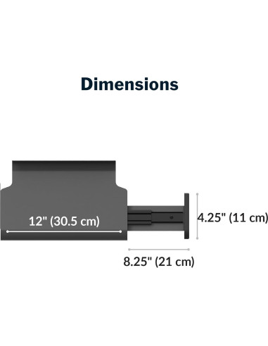 Organizador Bajo Escritorio Vari - Cajón y Estante 30.5x49cm