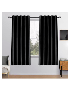Cortinas de Terciopelo Negro MIULEE 2 Paneles 132x160 cm