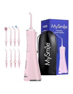 Irrigador Dental Inalámbrico MySmile LP211 Rosa, 5 Modos, IPX7