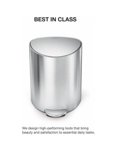 Cubo de Basura Simplehuman 6L Acero Inoxidable Cepillado 2