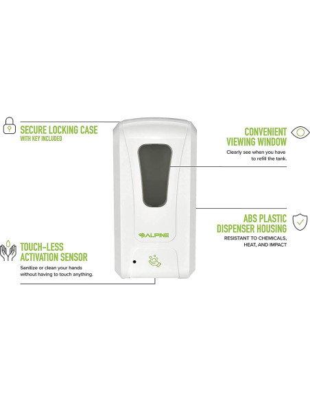 Dispensador Automático de Desinfectante Alpine 1200ml Blanco