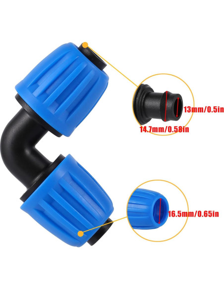 10 Accesorios de Codo para Riego por Goteo FULAIERGD 1/2"