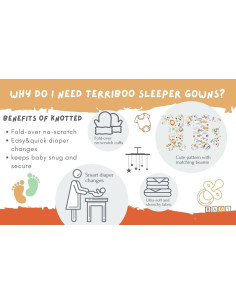 Conjunto de vestido de manga larga Terriboo 0-3 meses con gorro 2