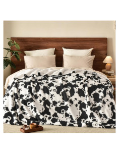 Manta Sherpa Reversible PHF King 274x228 cm Estampado Vaca