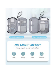 Organizador de Cables de Viaje BAGSMART Doble Capa Negro 20.3x12.7cm 2