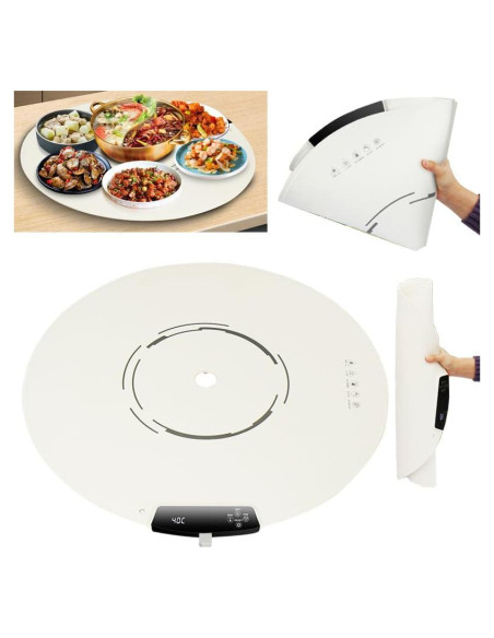 Bandeja Calentadora Eléctrica Quincry Redonda 65cm 9 Niveles