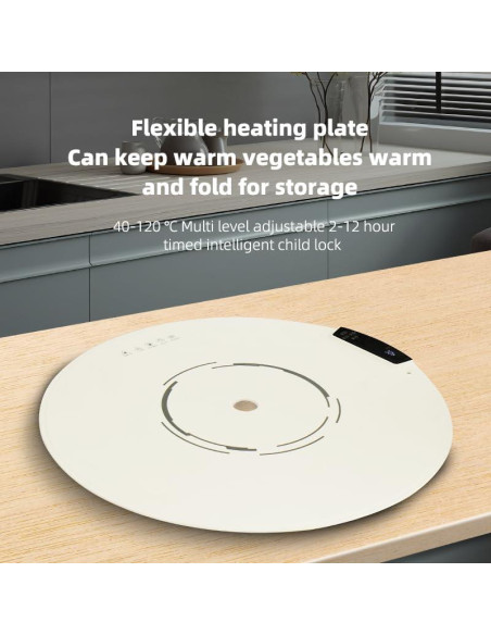 Bandeja Calentadora Eléctrica Quincry Redonda 65cm 9 Niveles