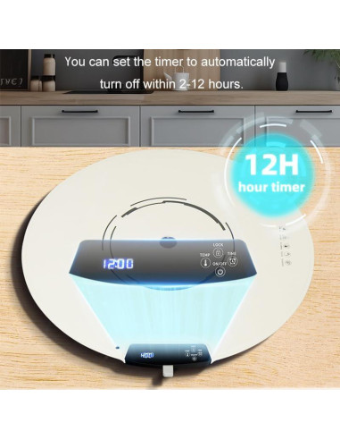 Bandeja Calentadora Eléctrica Quincry Redonda 65cm 9 Niveles