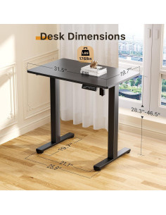 Escritorio Eléctrico Ajustable JOY worker GHED121D-1P80-B Negro 2