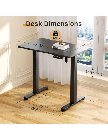 Escritorio Eléctrico Ajustable JOY worker GHED121D-1P80-B Negro