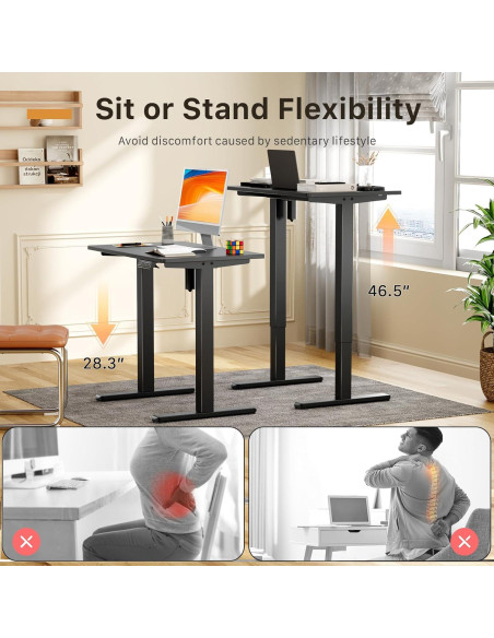 Escritorio Eléctrico Ajustable JOY worker GHED121D-1P80-B Negro