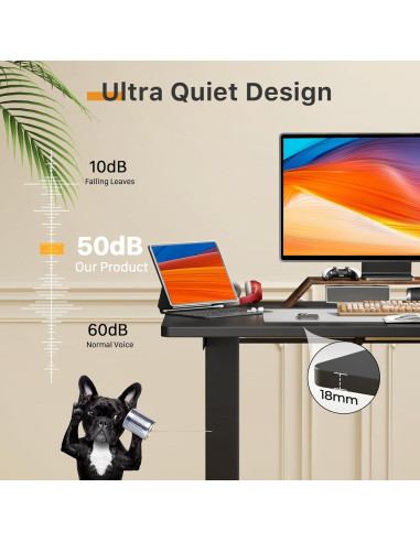 Escritorio Eléctrico Ajustable JOY worker GHED121D-1P80-B Negro