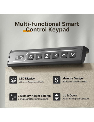 Escritorio Eléctrico Ajustable JOY worker GHED121D-1P80-B Negro