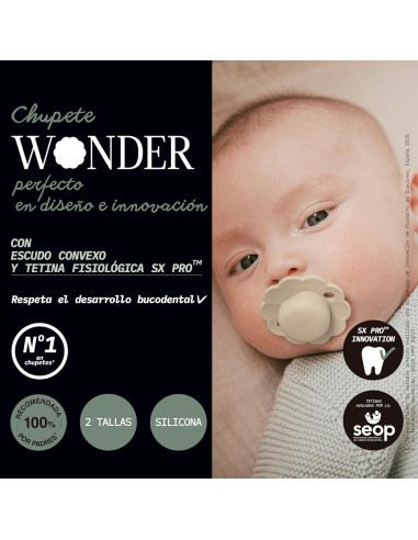 Chupete Suavinex Wonder Baby 0-6 Meses Tetina Silicona 2 Piezas