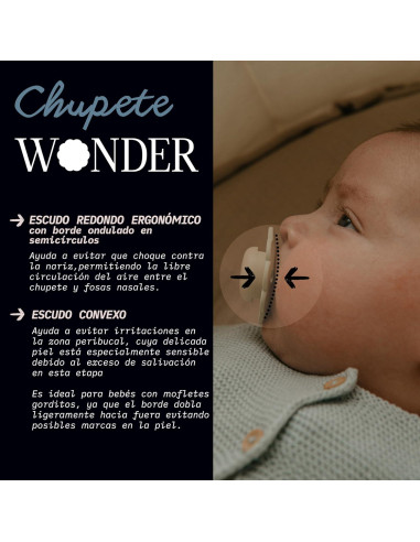 Chupete Suavinex Wonder Baby 0-6 Meses Tetina Silicona 2 Piezas