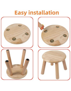 Taburete de Bambú Goductyle 24 cm Resistente 159 kg 2