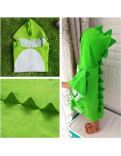 Bata de baño con capucha Kreomitxt dinosaurio 0-4 años 2