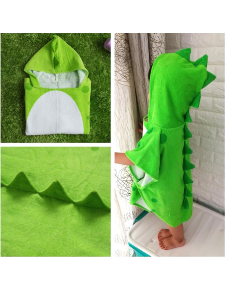 Bata de baño con capucha Kreomitxt dinosaurio 0-4 años