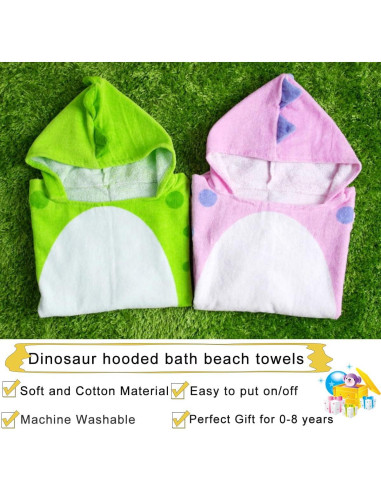 Bata de baño con capucha Kreomitxt dinosaurio 0-4 años