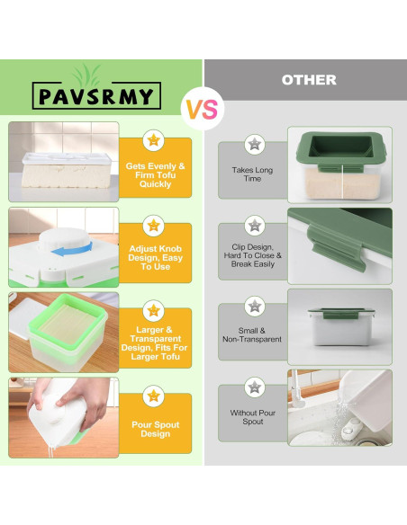 Prensa de Tofu Pavsrmy Grande Ajustable Apta para Lavavajillas Prensa de Tofu Pavsrmy Grande Ajustable Apta para Lavavajillas