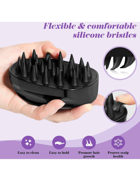 Cepillo Masajeador de Cuero Cabelludo Suroseate Negro - Suave y Eficaz