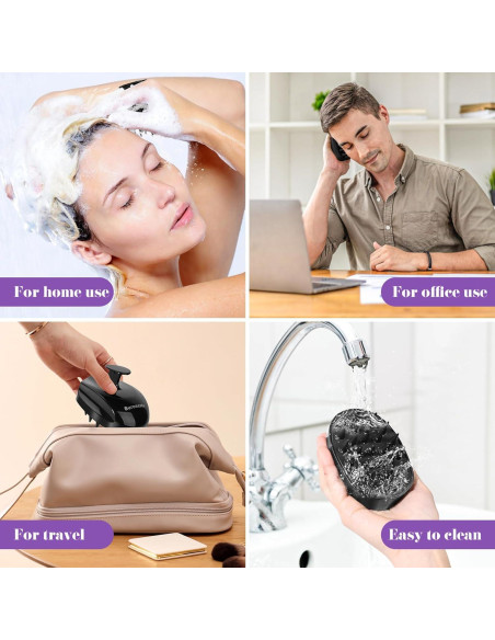 Cepillo Masajeador de Cuero Cabelludo Suroseate Negro - Suave y Eficaz