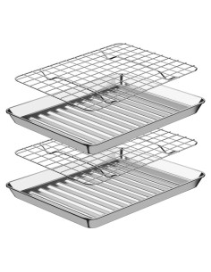 Juego de Bandejas para Hornear Rottay 4 Piezas Acero Inoxidable