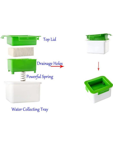 Molde Prensar Tofu NIWWIN Verde 320g Drenaje Fácil Cocina