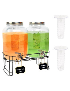 Dispensador de Bebidas de Vidrio G2 GO2GETHER Ovalado 7.57L 2 Pack