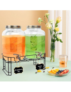 Dispensador de Bebidas de Vidrio G2 GO2GETHER Ovalado 7.57L 2 Pack 2