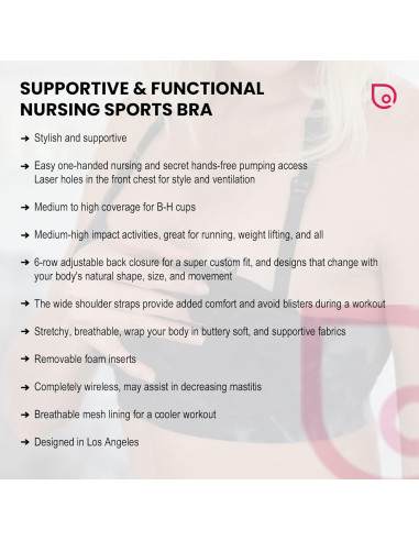 Sostenedor de Lactancia Deportivo Chloe 4 Running - Nube Negra