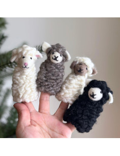 Títere de dedo de fieltro de lana de oveja Ganapati Crafts 2