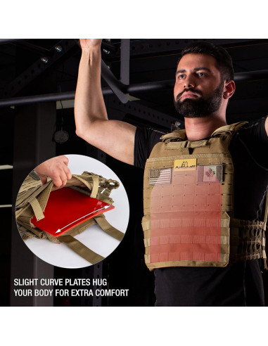 Placas de Peso Táctico AmStaff Fitness 7.7kg - Ergonomía 3D