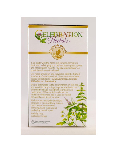Té Crudo Orgánico Celebration Herbals Raíz de Diente de León 24 Bolsitas