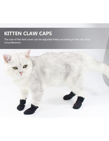 Cubiertas de Uñas para Gatos Ipetboom - 4 Piezas Negros