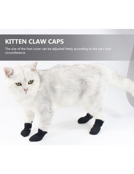 Cubiertas de Uñas para Gatos Ipetboom - 4 Piezas Negros