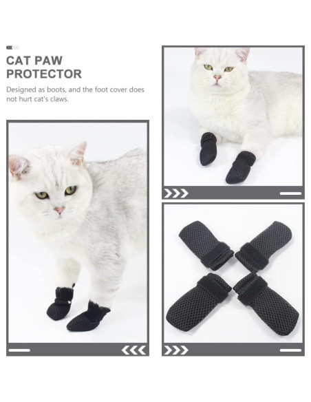 Cubiertas de Uñas para Gatos Ipetboom - 4 Piezas Negros