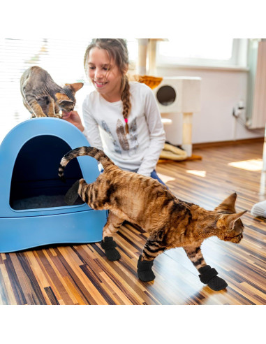 Cubiertas de Uñas para Gatos Ipetboom - 4 Piezas Negros