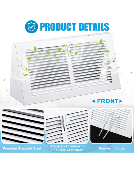 Cubiertas de Ventilación de Zócalo Yaocom 35.56x15.24cm - 2 Pcs