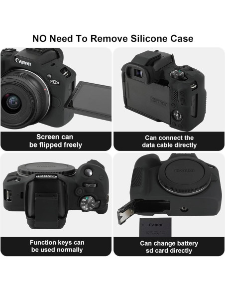 Funda de Silicona Suave Elonbo para Cámara Sin Espejo Canon EOS R50