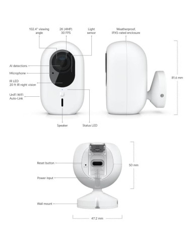 Cámara de Seguridad IP Ubiquiti G4 Instant Exterior 124.7g